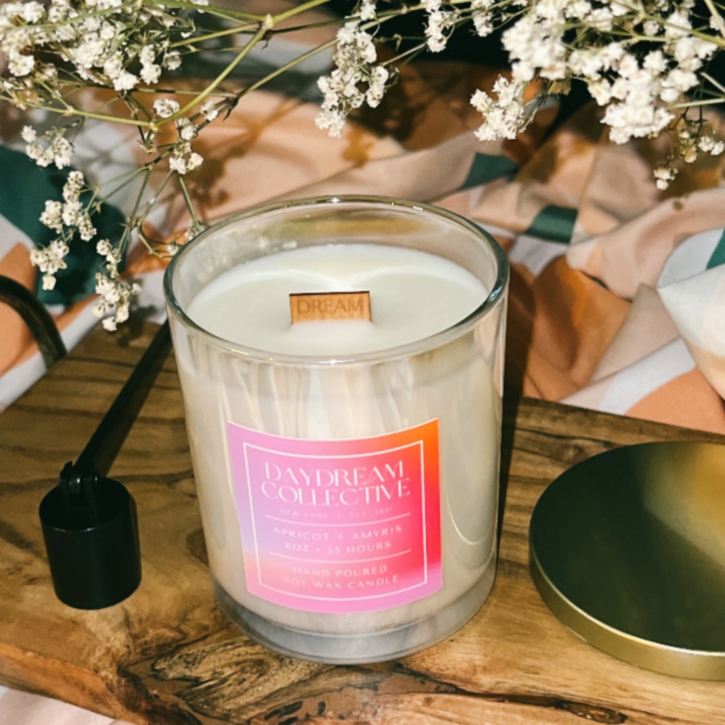 APRICOT + AMYRIS 8OZ CANDLE