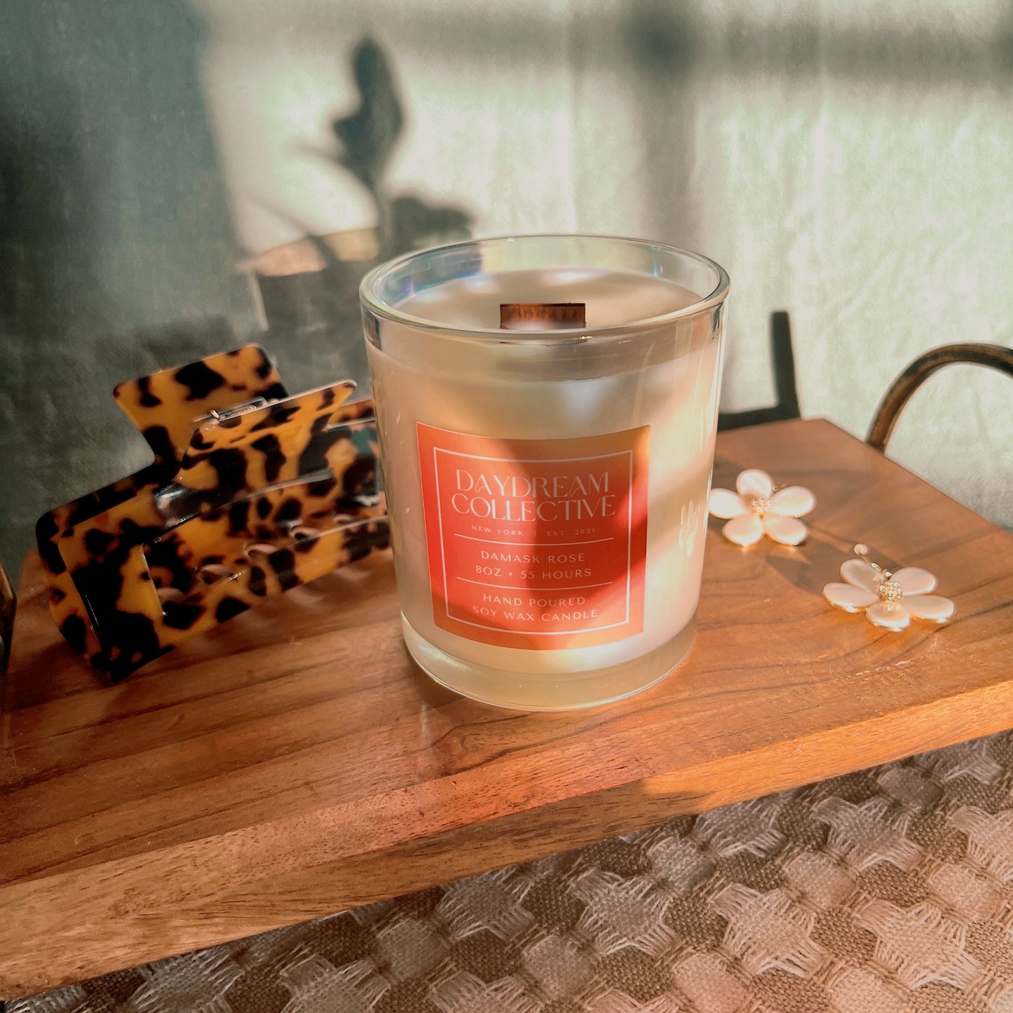 DAMASK ROSE 8OZ CANDLE