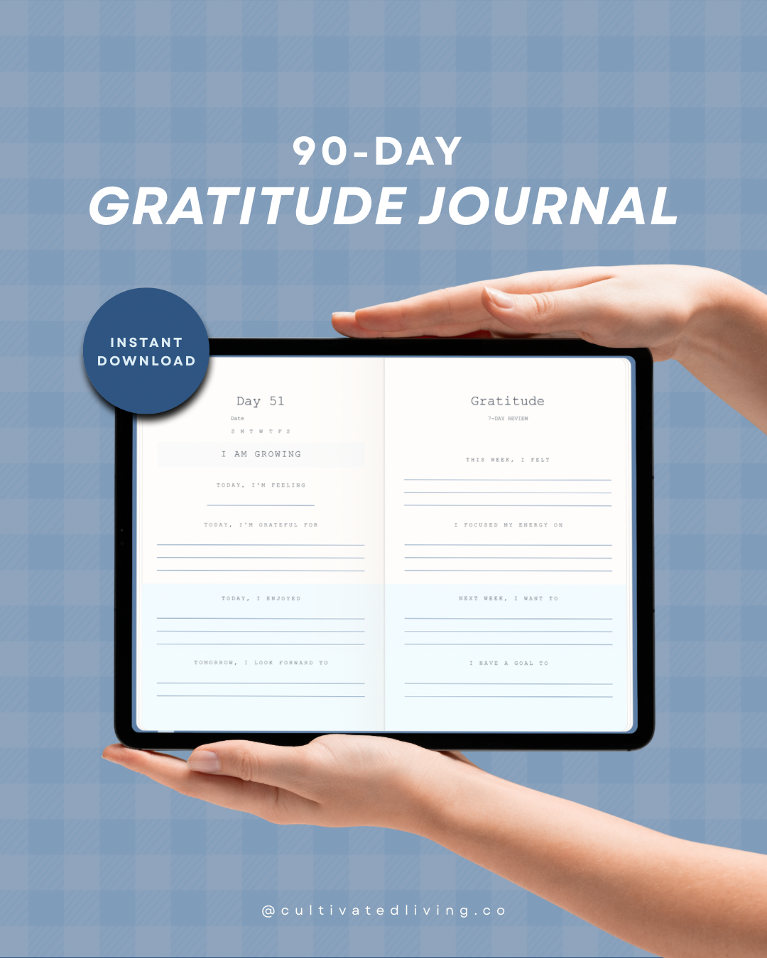 Cultivated Gratitude 90-Day Journal (Digital)